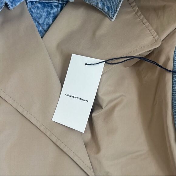 SOLD OUT NEW 🎊🎊 NWT $1395 Citizens of Humanity Spliced Denim Trench Coat M/L - Picture 2 of 8